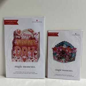 American Greetings Magic Moments Pop-Up Valentine's Day Cards Lot of 2